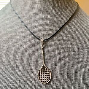 Vintage 925 Silver Tennis Racket Pendant